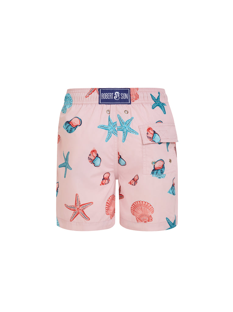 Pink Shell Starfish Baby Swim Shorts