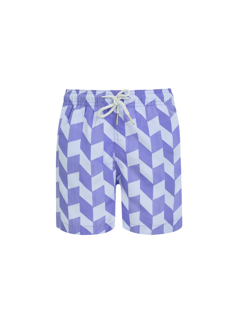 Blue Zigzag Boys Swim Shorts