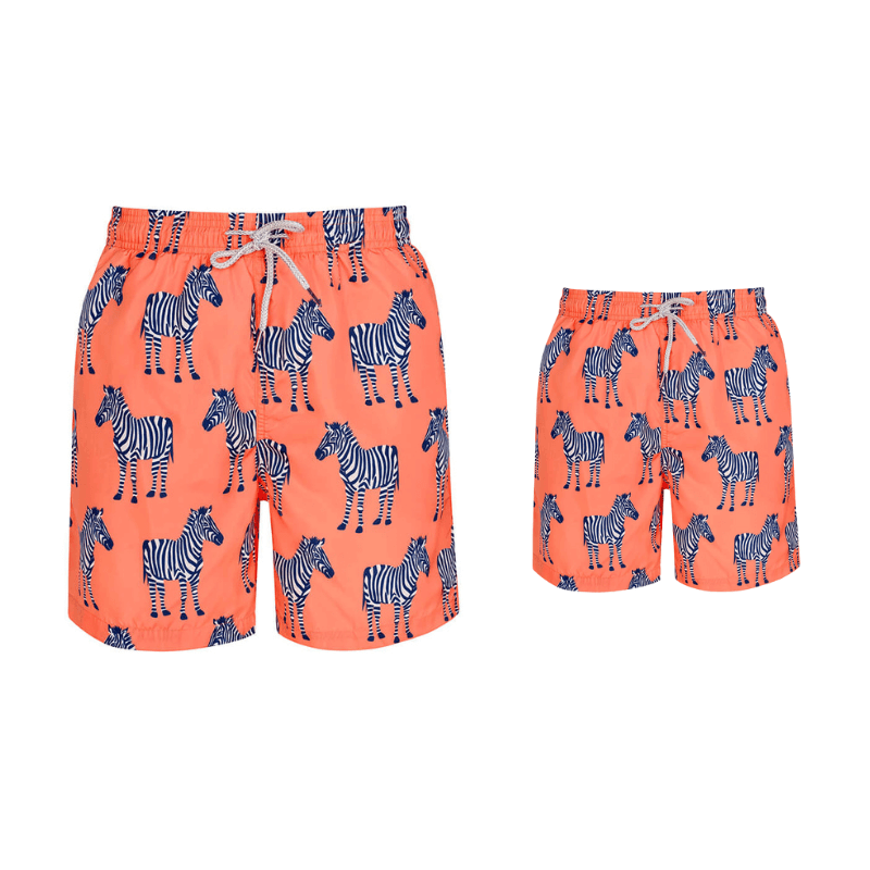 Peach Zebra Swim Shorts Bundle