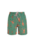 Olive Green Orangutan Men's Swim Shorts
