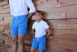 Designer matching family swim shorts for boys and men