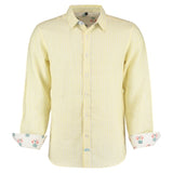 Mens Tobias Shirt, Yellow And White Striped