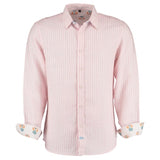 Mens Tobias Shirt, Pink And White Striped