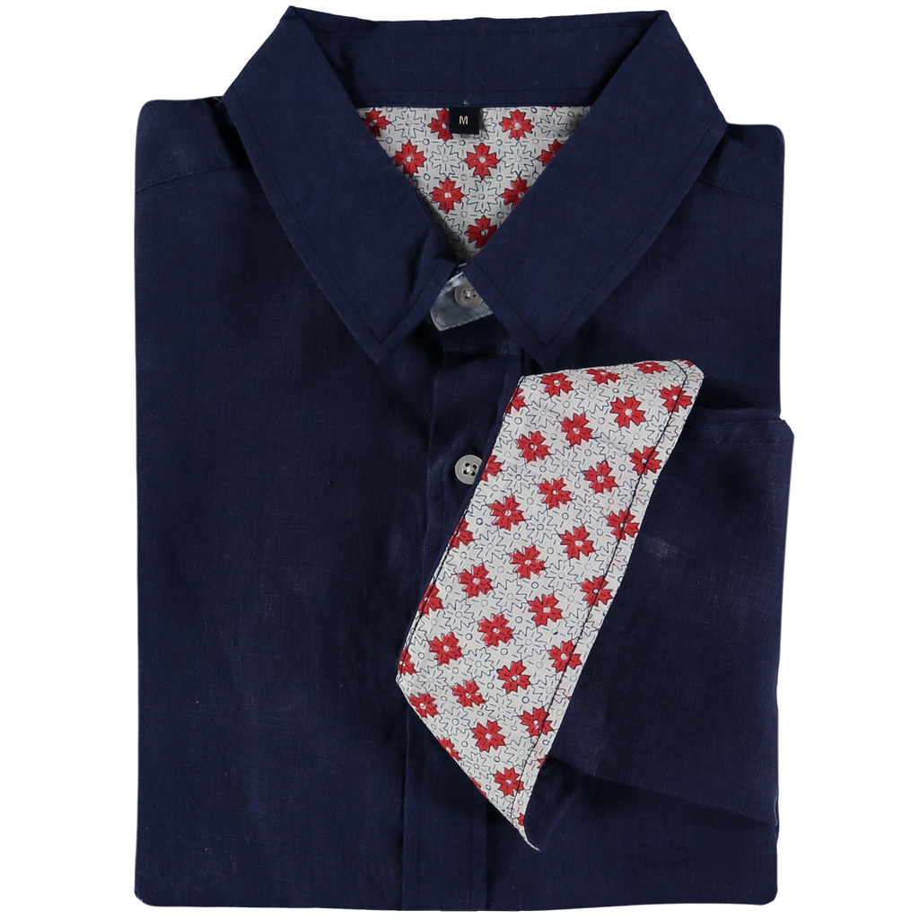 Mens Tobias Shirt, Navy - RobertandSon