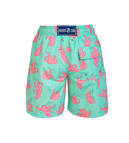 Green Sloths - Boys Swim Shorts