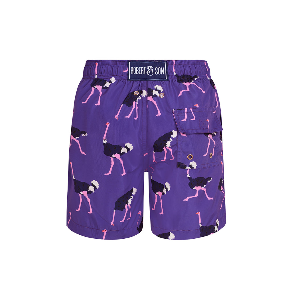 Purple Ostrich- Boys Swim Shorts