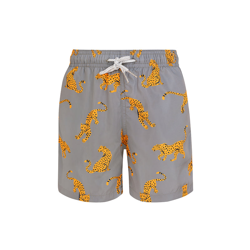 Grey Cheetah- Baby Swim Shorts
