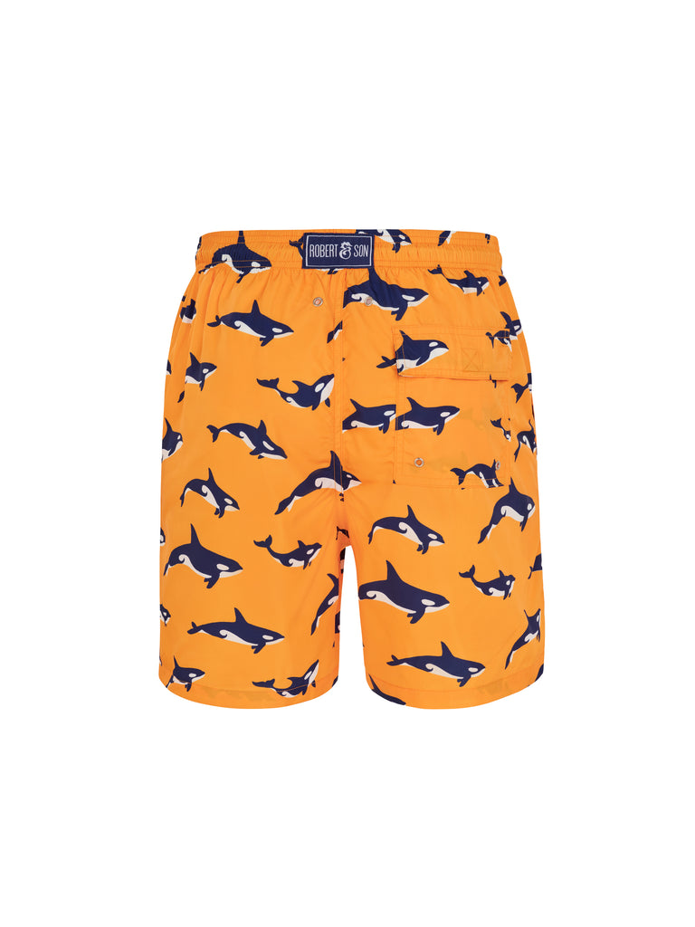 Orange Orca's- Men's Designer Swim Shorts