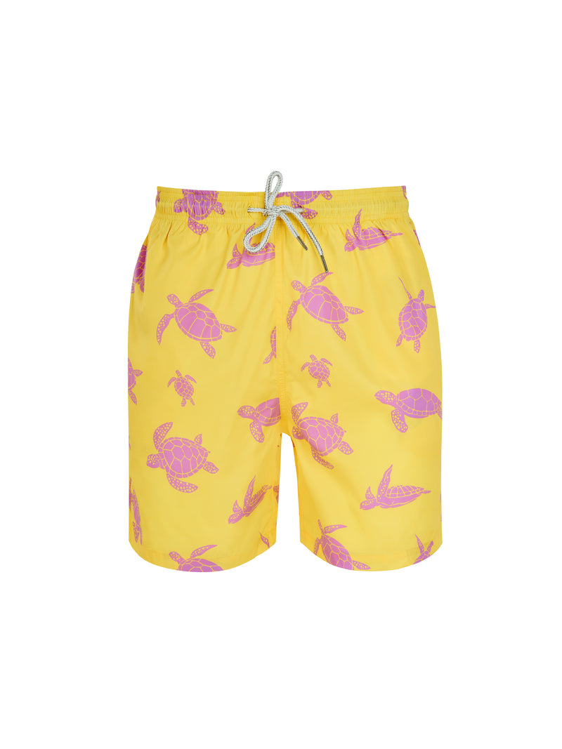Yellow Turtles - Boys Swim Shorts