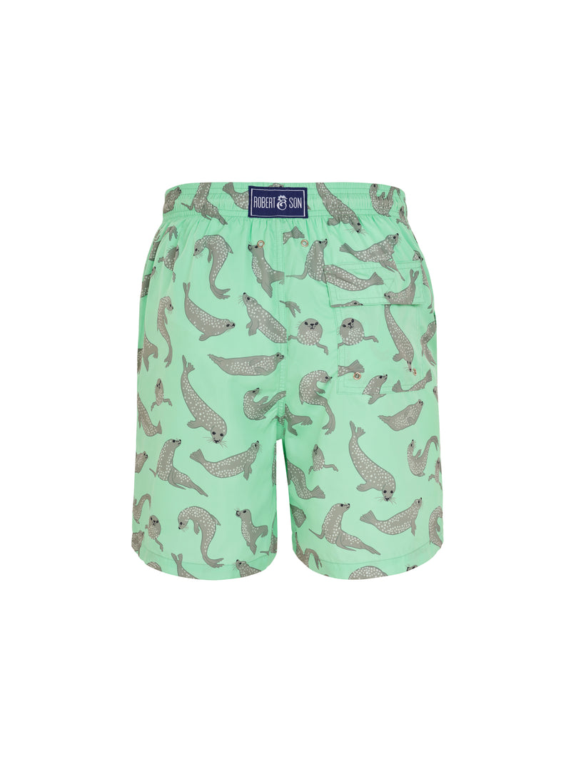 Green Seals- Men's Designer Swim Shorts