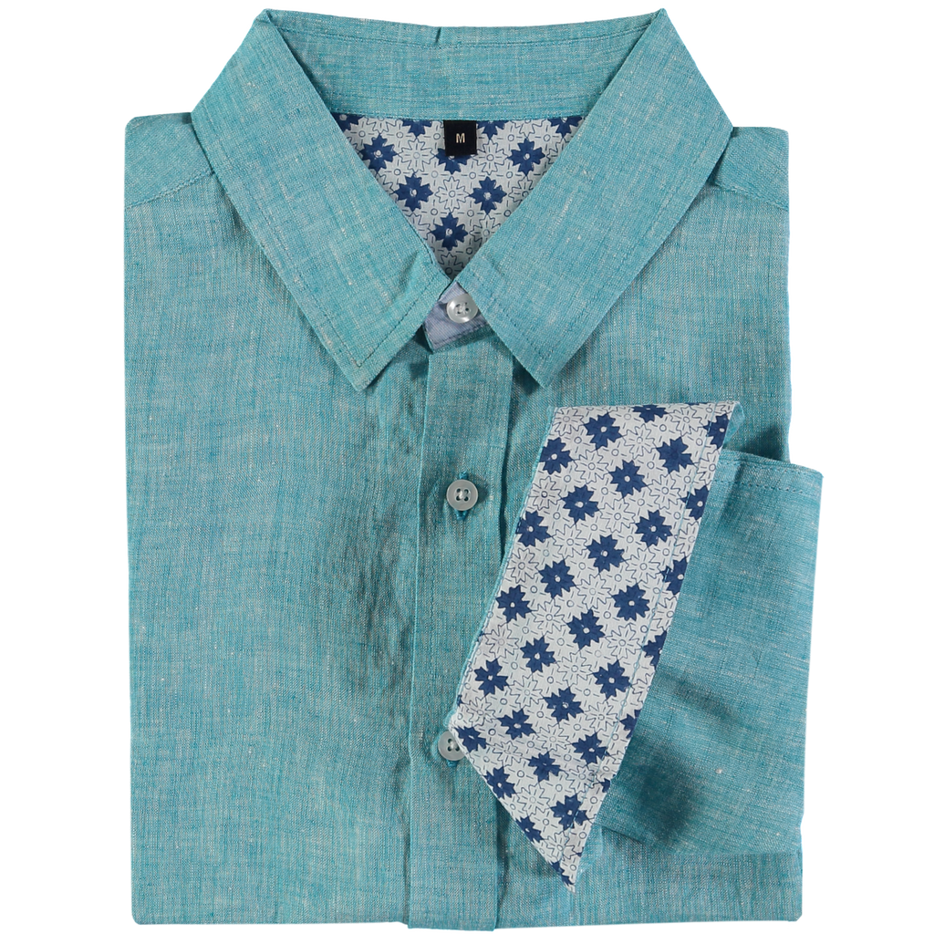 Mens Tobias shirt, Turquoise - RobertandSon