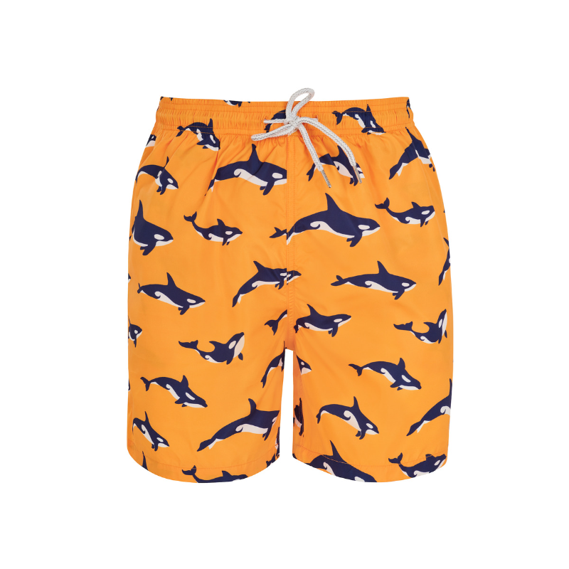 Orange Orca's- Men's Designer Swim Shorts