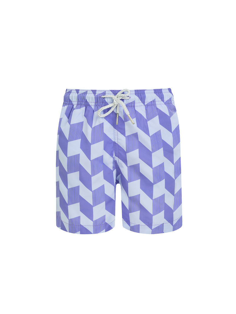 Blue Zigzag Baby Swim Shorts