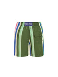 Green & Pink Stripe Boys Swim Shorts