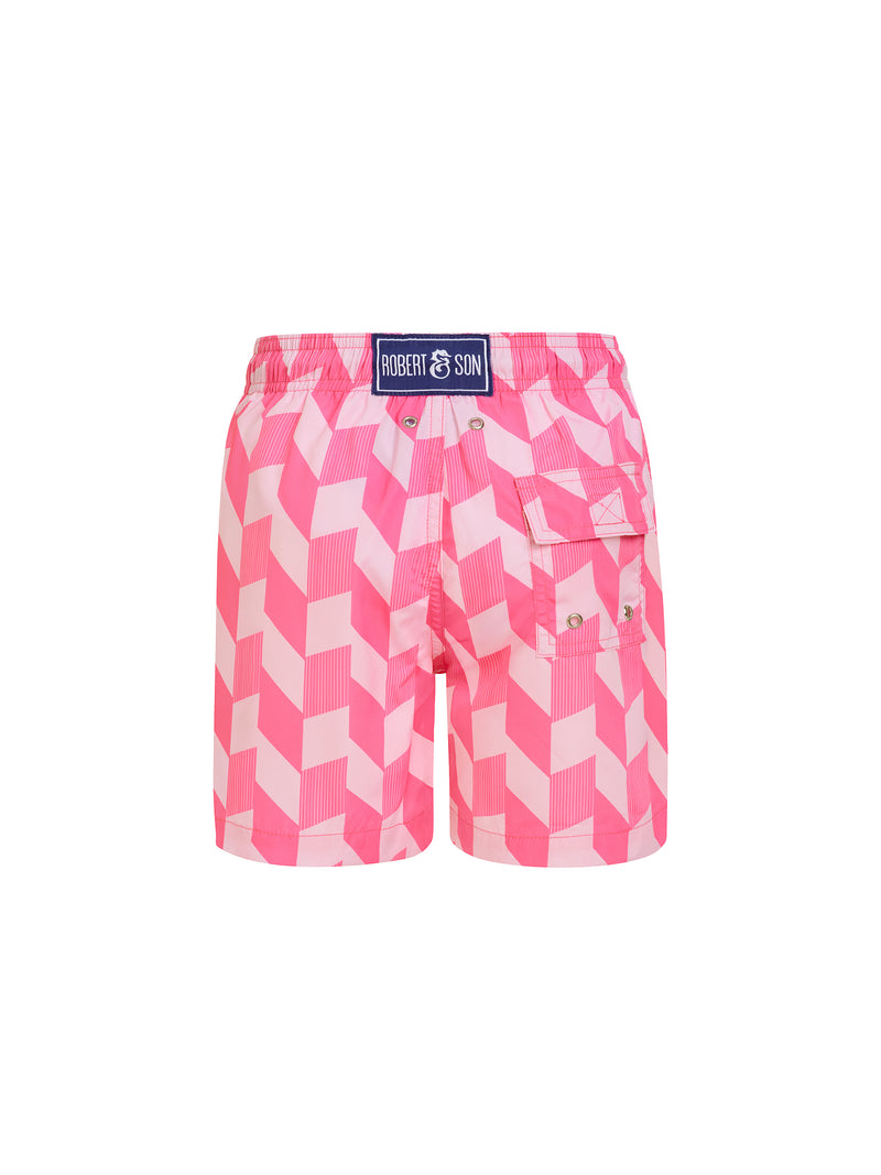 Pink Zigzag Baby Swim Shorts