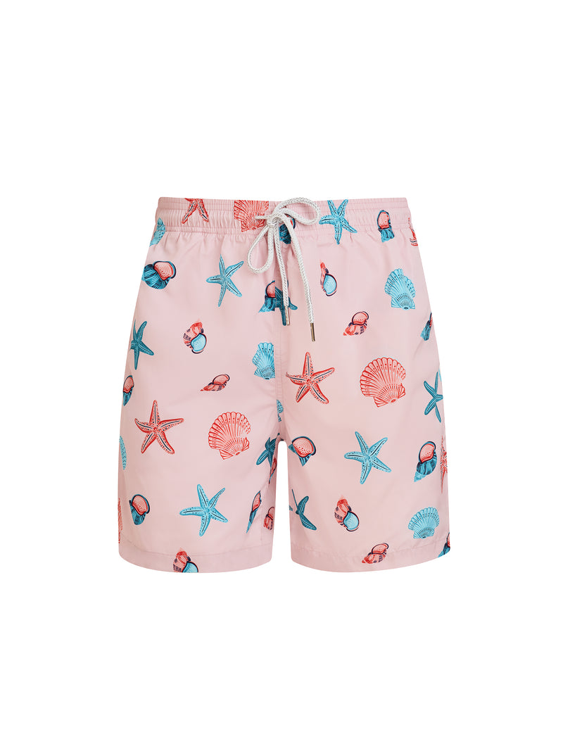 Pink Shell Starfish Men's Swim Shorts