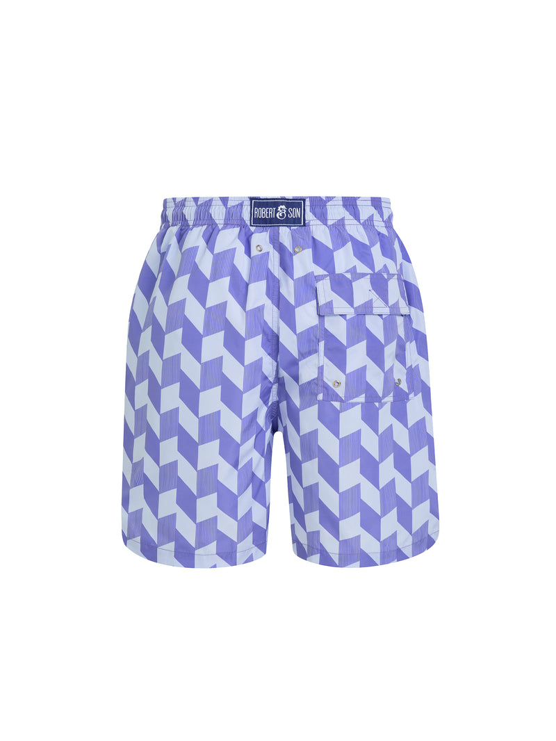 Blue Zigzag Men's Swim Shorts