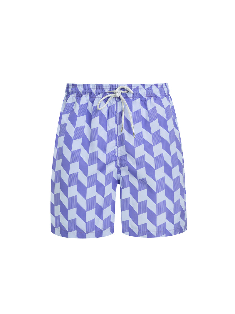 Blue Zigzag Men's Swim Shorts