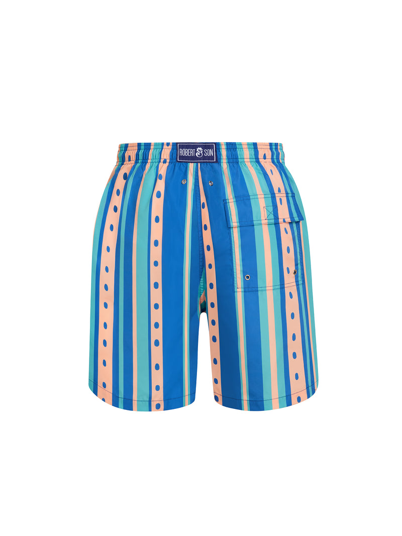 Mixed Summer Stripe Men's Swim Shorts