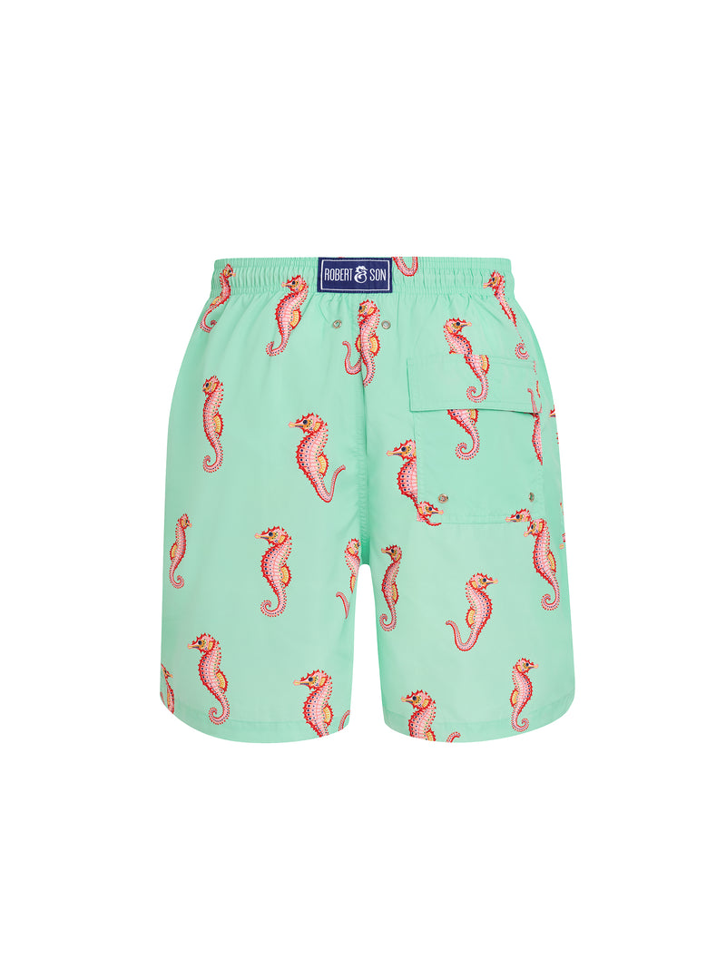 Light Green Seahorse Men's Swim Shorts