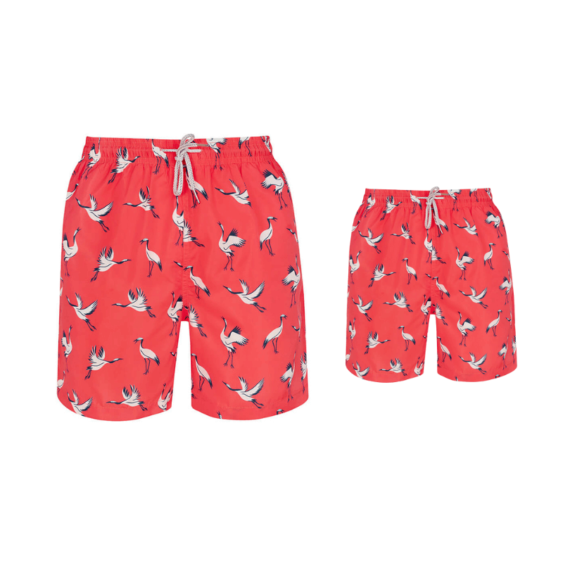 Coral Crane Swim Shorts Bundle