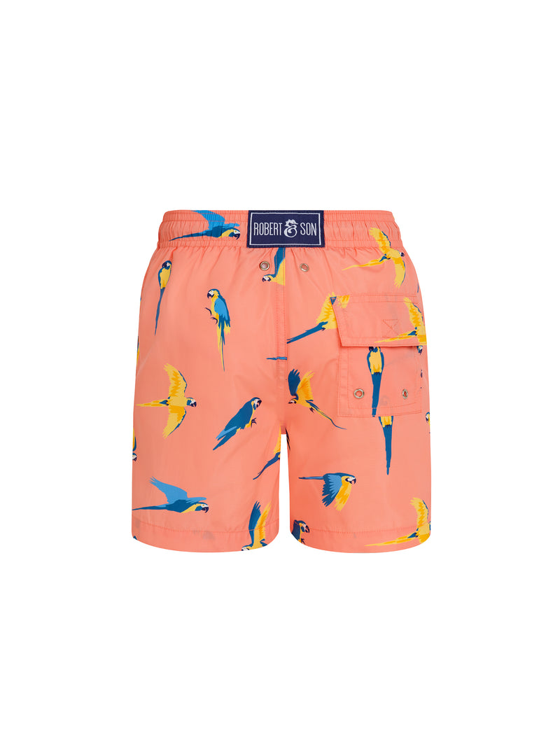 Peach Macaw Baby Swim Shorts