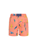 Peach Macaw Boys Swim Shorts