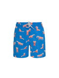 Designer Red panda pattern swim shorts for men