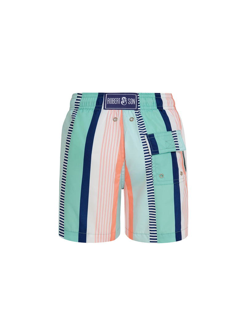 Green Multistripe Baby Swim Shorts