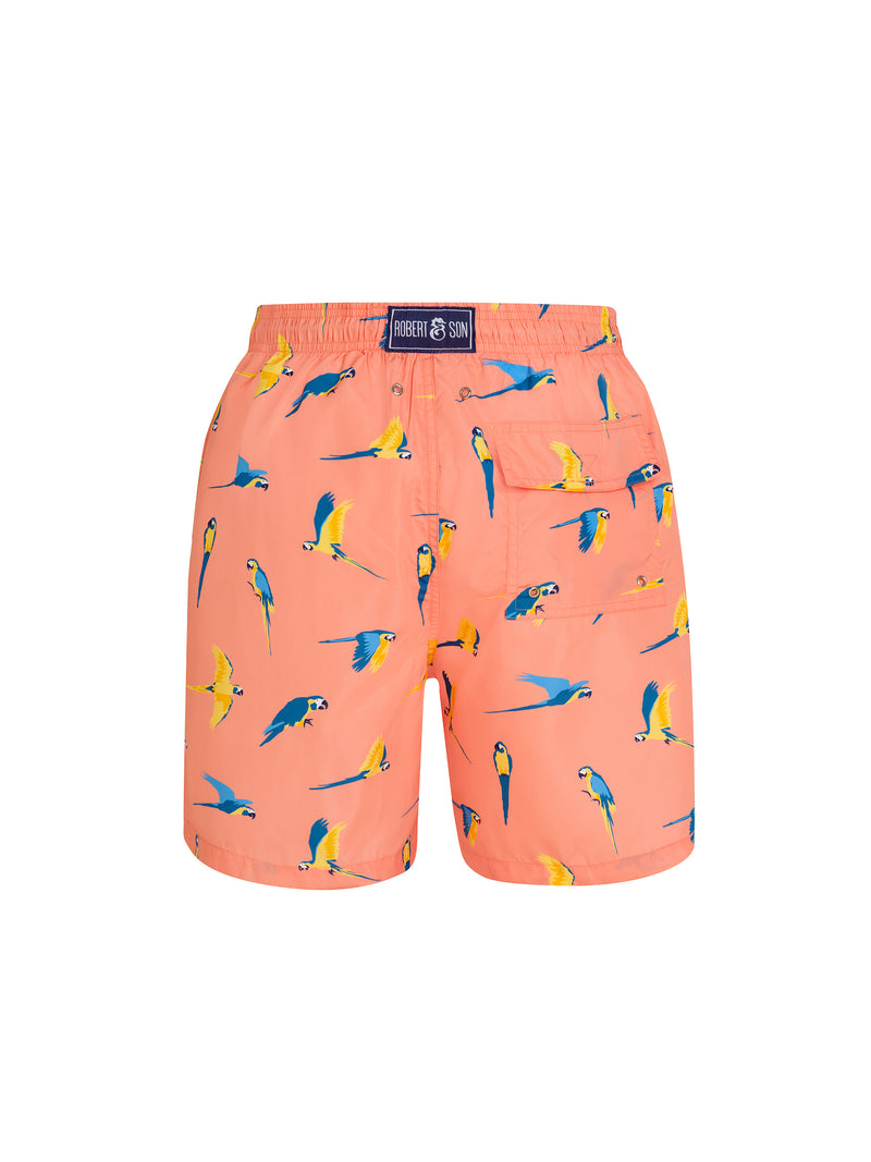 Peach Macaw Men's Swim Shorts