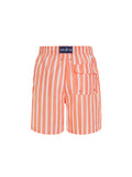Orange & White Stripe Men's Swim Shorts