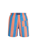 Bold Blue & Orange Stripe Men's Swim Shorts