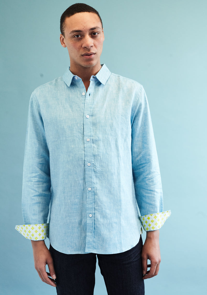 Mens Tobias Shirt, Light Blue - RobertandSon