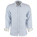 Mens Tobias Shirt, Blue And White Striped - RobertandSon