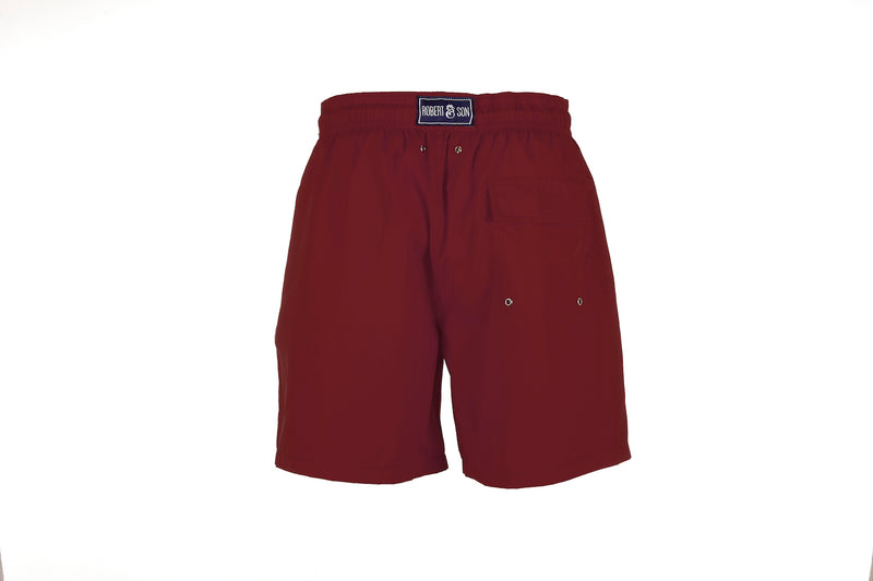 Burgundy Plain - Boys Swim Shorts, - RobertandSon