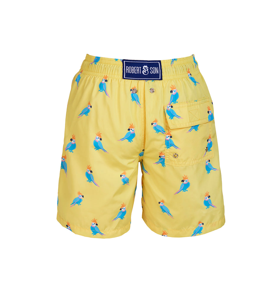 Yellow Parrot - Boy's Swim Shorts