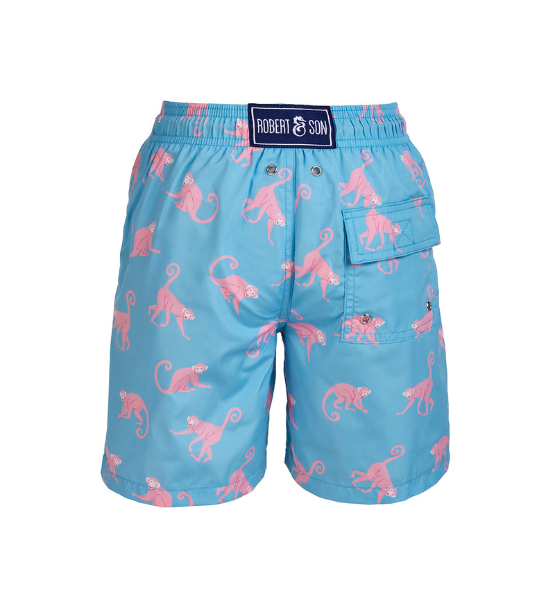 Light Blue Monkeys - Boy's Swim Shorts