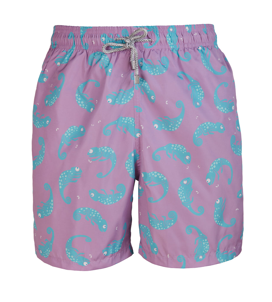 Lilac Chameleon - Mens Designer Swim Shorts