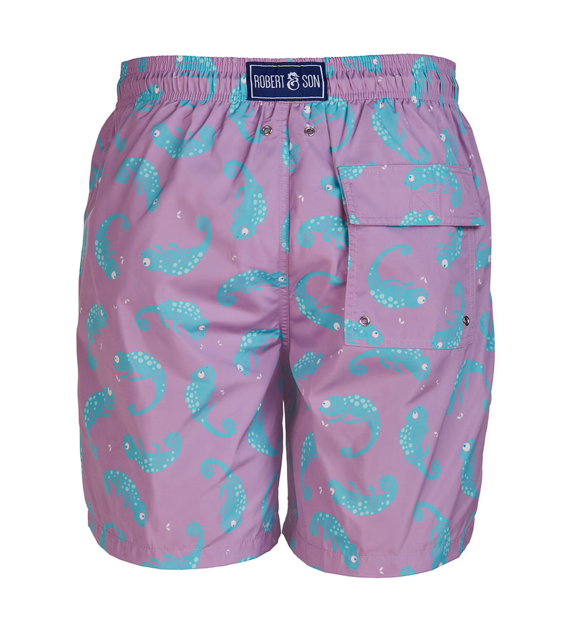 Lilac Chameleon - Mens Designer Swim Shorts