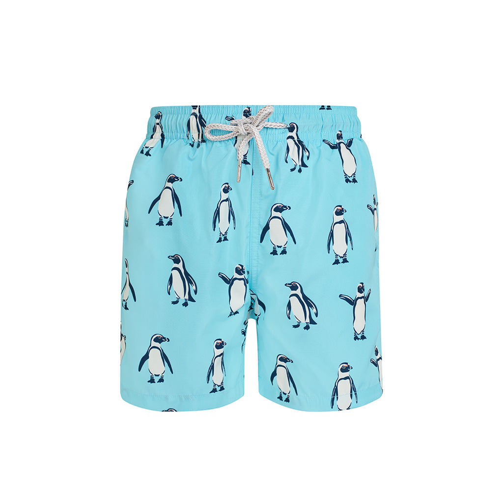 Ice Blue Penguins- Boys Swim Shorts