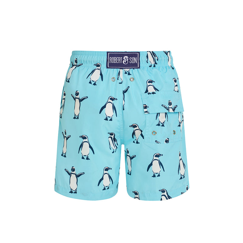Ice Blue Penguins- Boys Swim Shorts