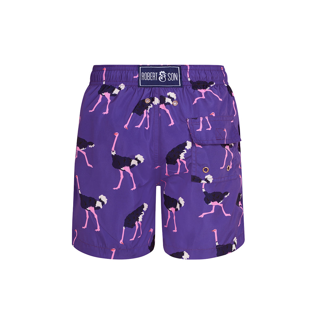 Purple Ostrich- Baby Swim Shorts