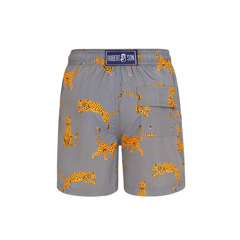 Grey Cheetah- Baby Swim Shorts