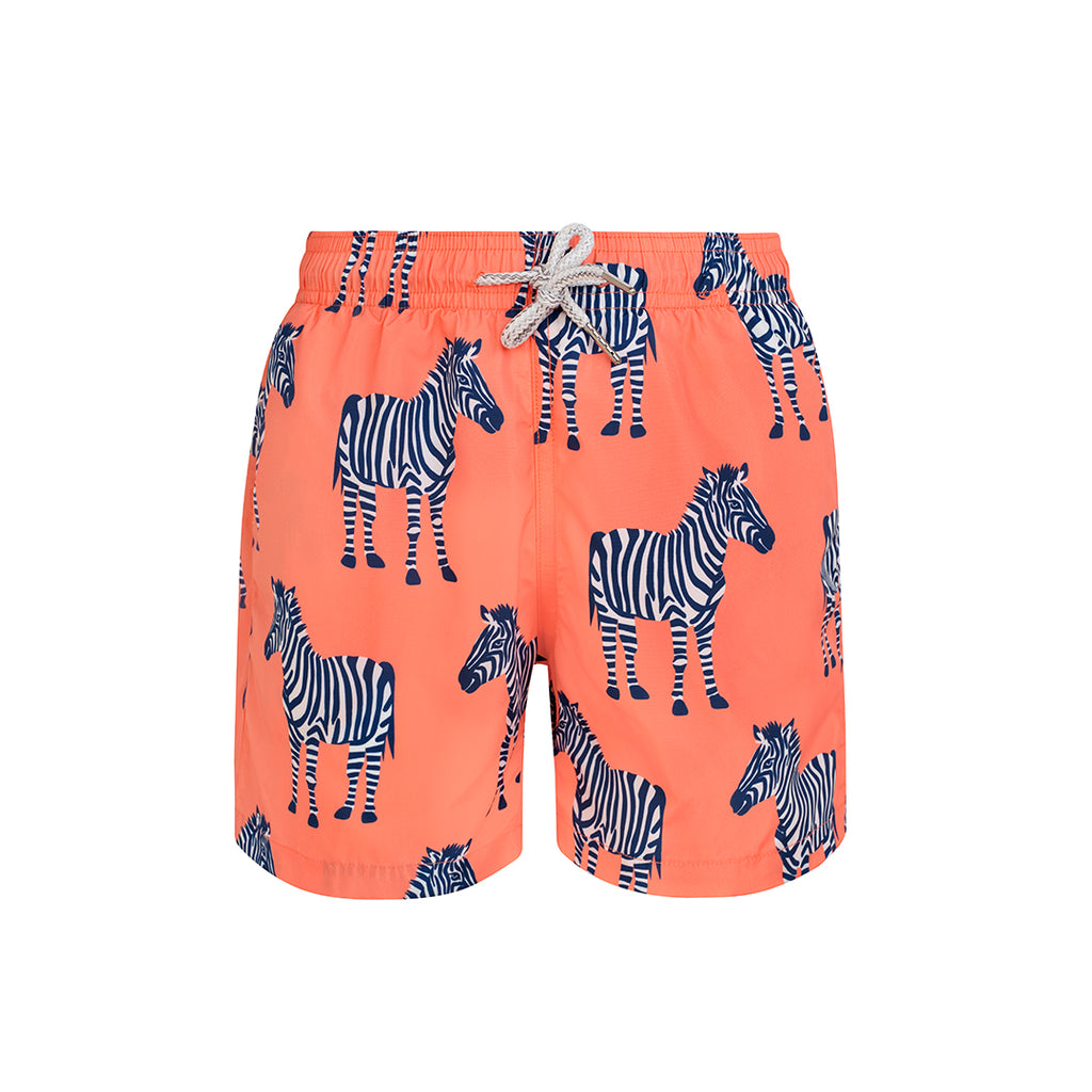 Peach Zebra- Boys Swim Shorts
