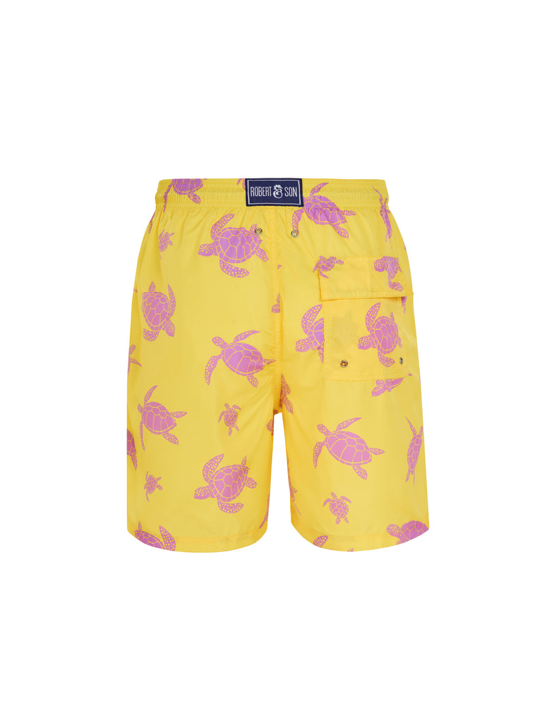 Yellow Turtles - Boys Swim Shorts